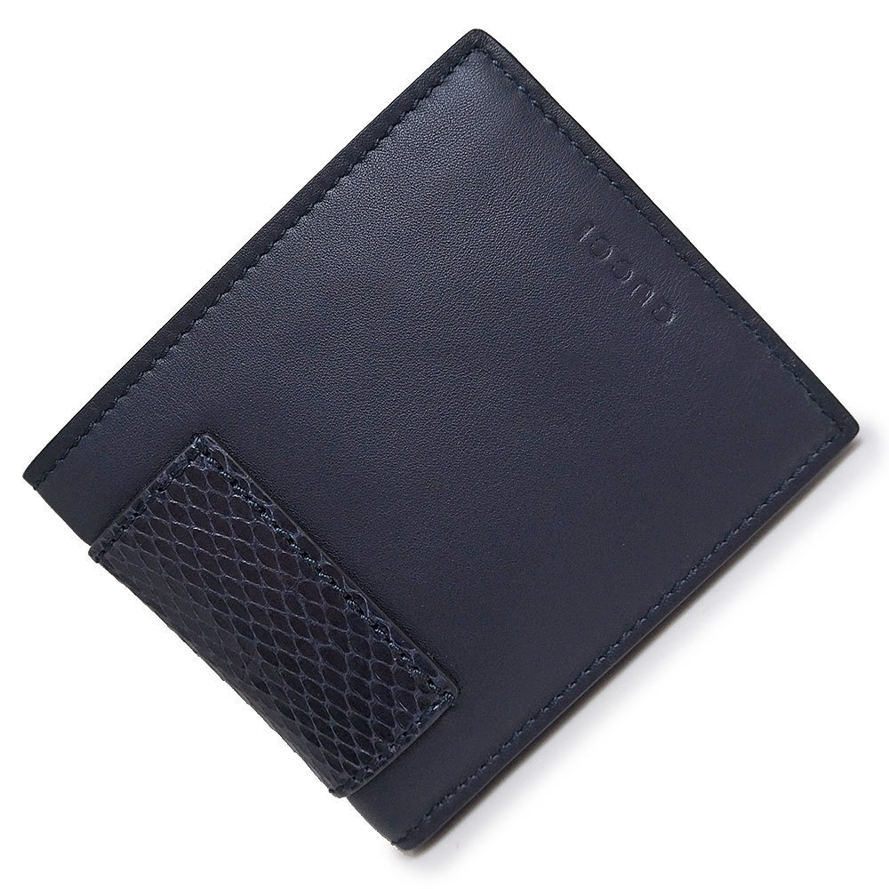 Gucci Python Wallet Leather Navy Blue Exotic - image 1
